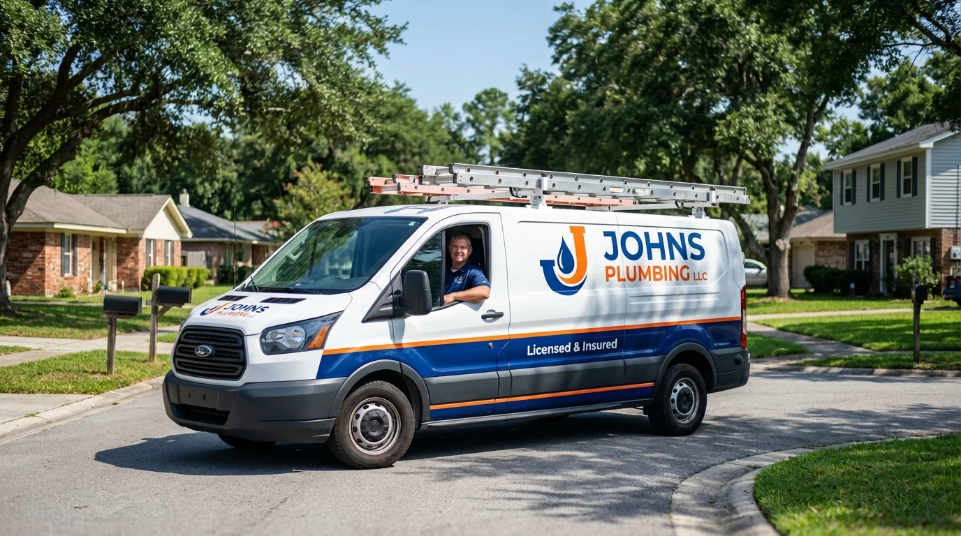 Johns Plumbing LLC service van in Vero Beach, FL