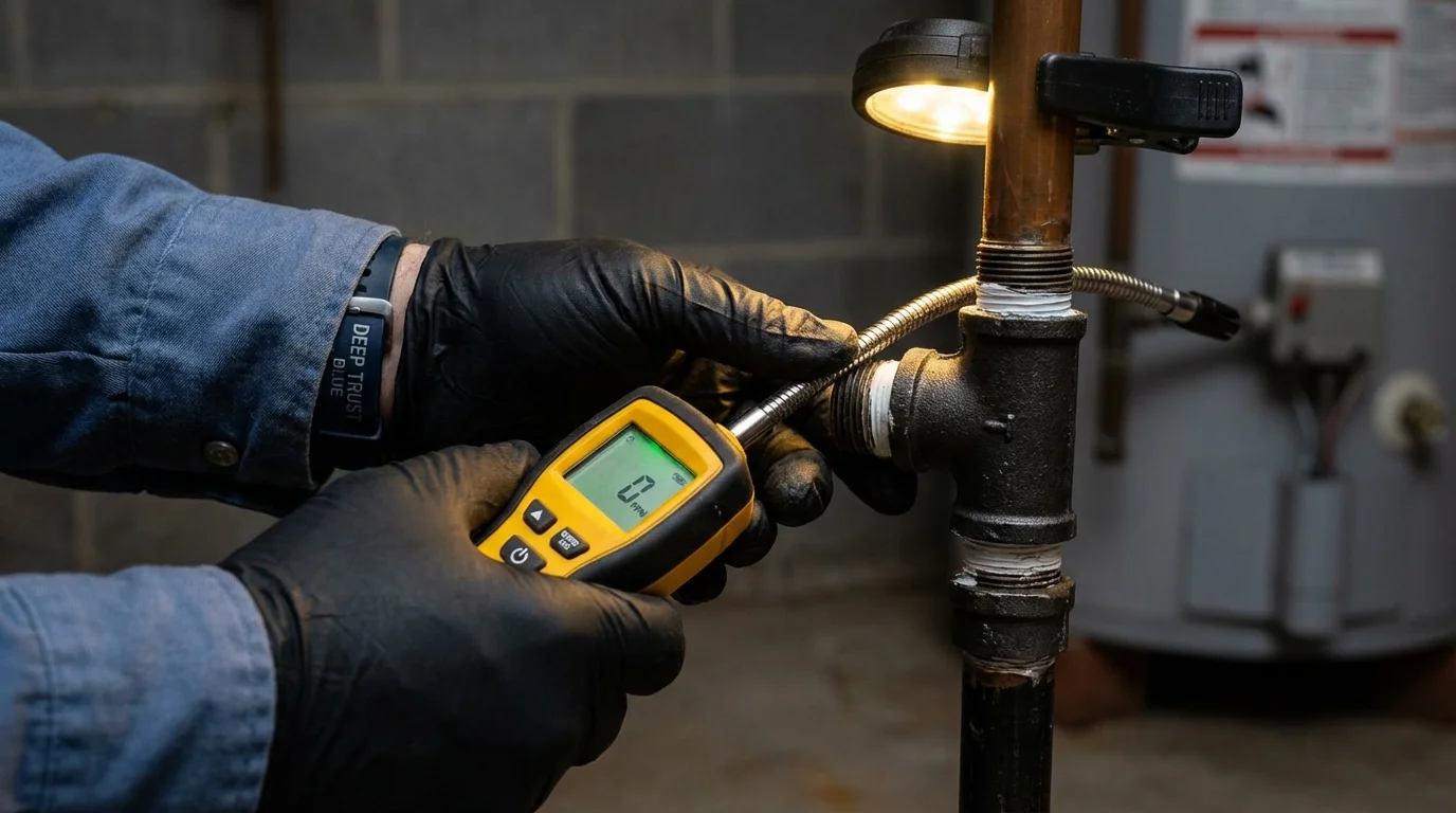 Gas leak detection with electronic sniffer by Johns Plumbing LLC in Vero Beach