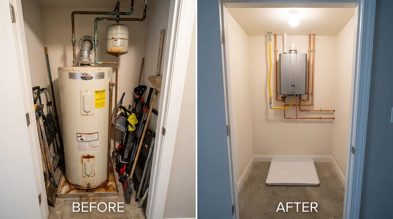 Tank water heater versus wall-mounted tankless unit comparison for Vero Beach, FL homeowners