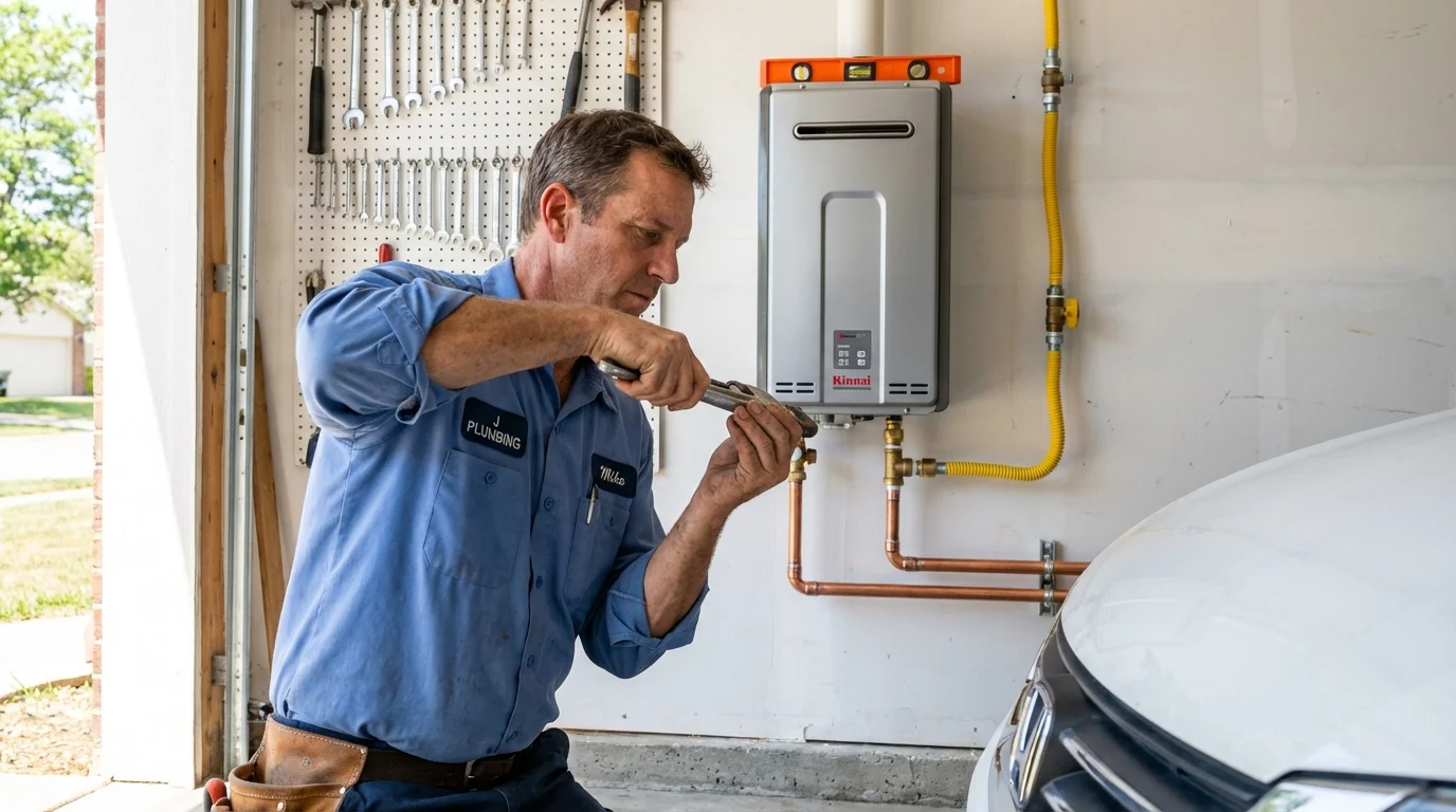 Tankless water heater installation by a Johns Plumbing LLC plumber in Vero Beach