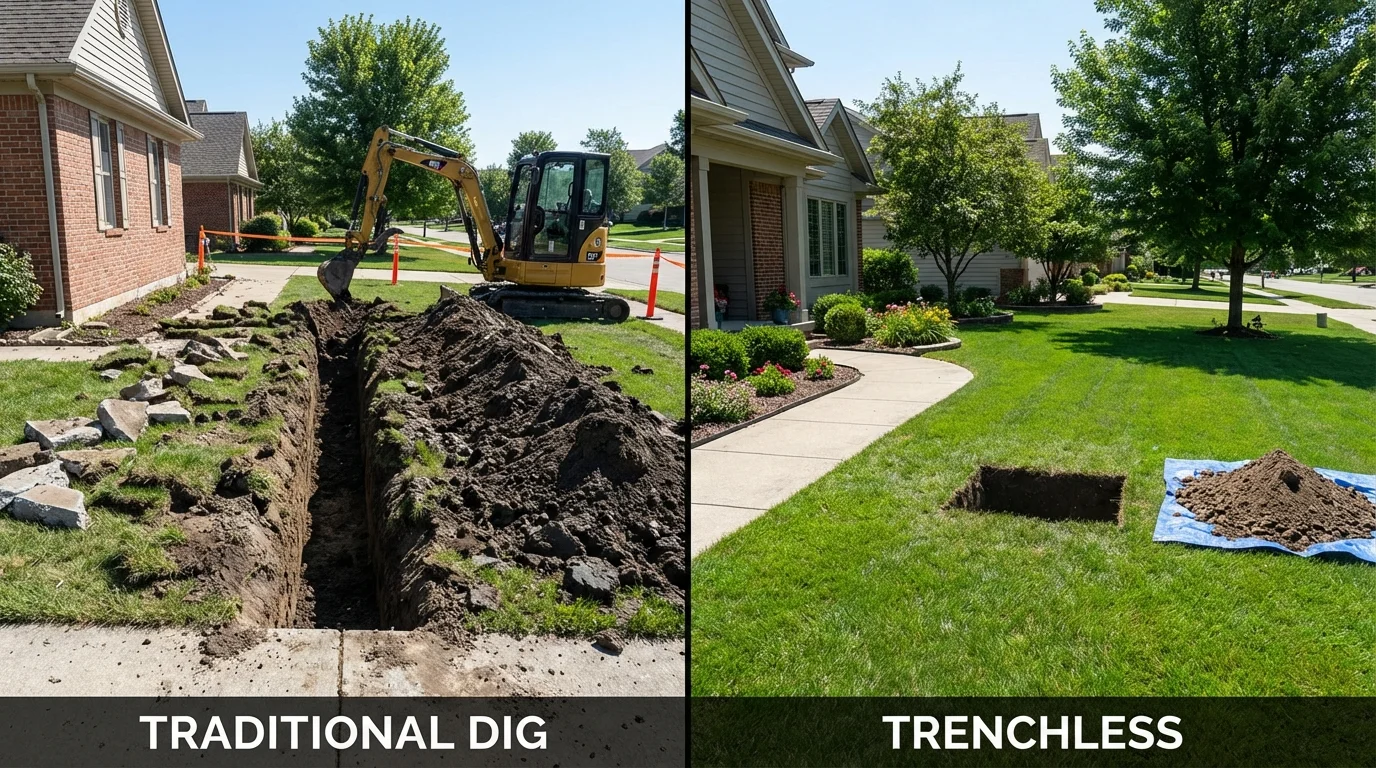 Trenchless sewer repair with minimal yard damage versus traditional excavation in Vero Beach, FL